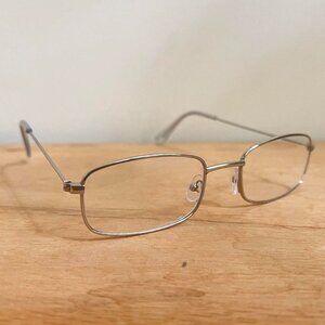 vintage y2k 90s 2000s unique slim style silver trim clear lens sunglasses